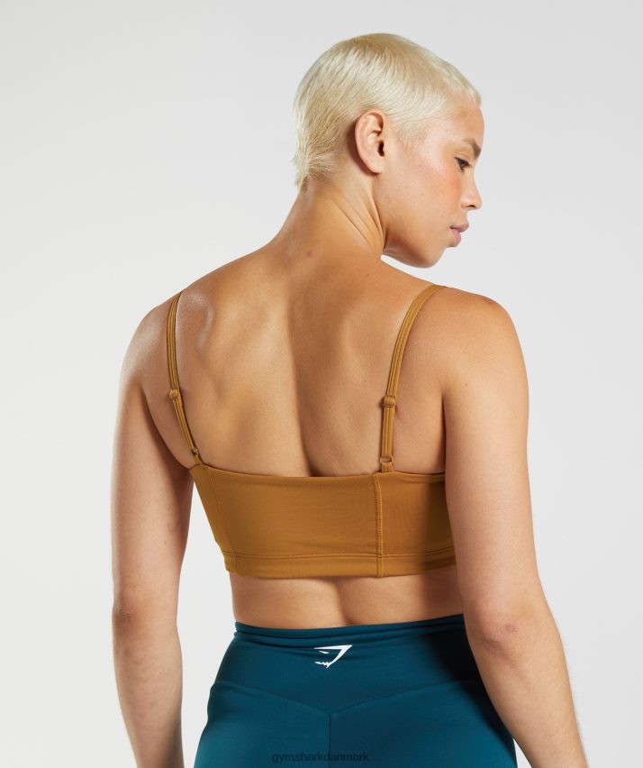 Kvinder Gymshark bandeau sports bh N4ZDDN180 muskatnød brun