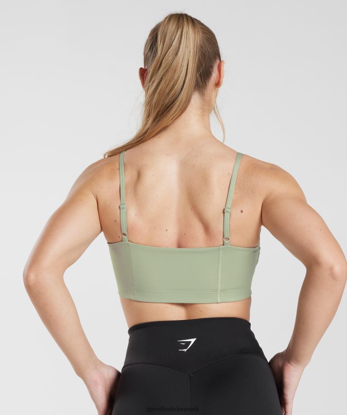 Kvinder Gymshark bandeau sports bh N4ZDDN210 lys olivengrøn