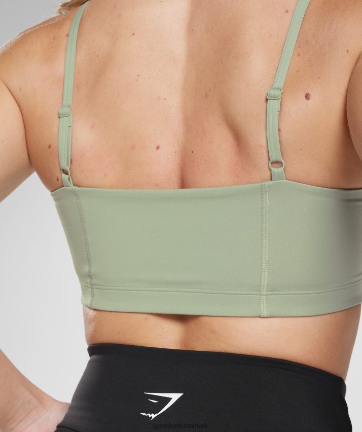 Kvinder Gymshark bandeau sports bh N4ZDDN210 lys olivengrøn