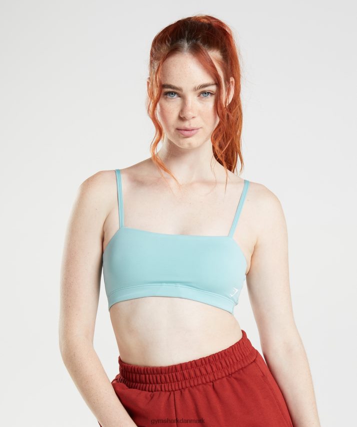 Kvinder Gymshark bandeau sports bh N4ZDDN225 perleblå