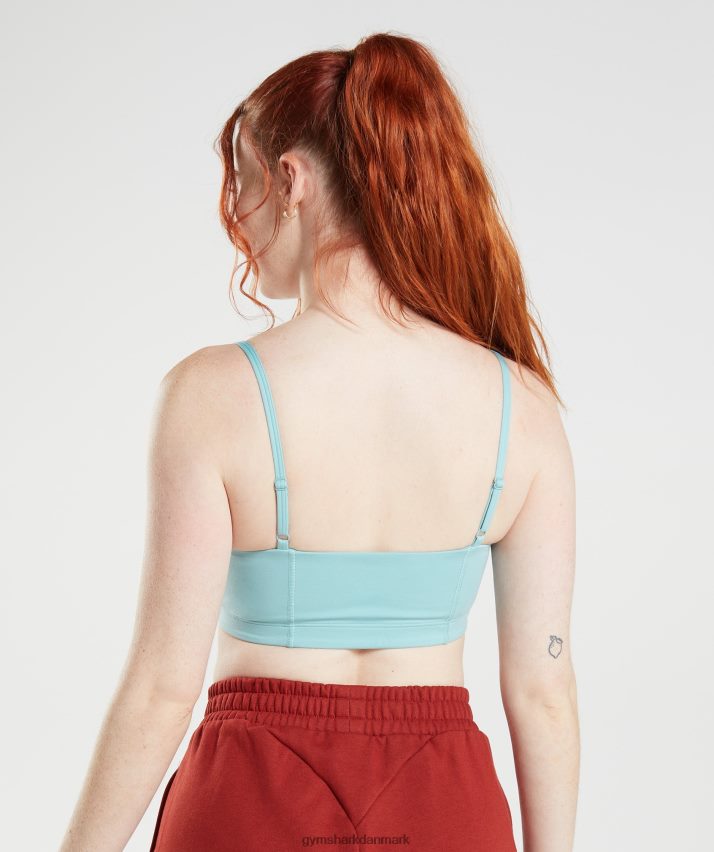 Kvinder Gymshark bandeau sports bh N4ZDDN225 perleblå