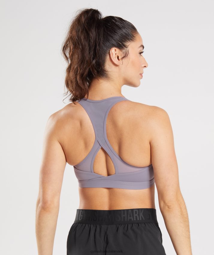 Kvinder Gymshark crossover sports bh N4ZDDN140 skifer lavendel