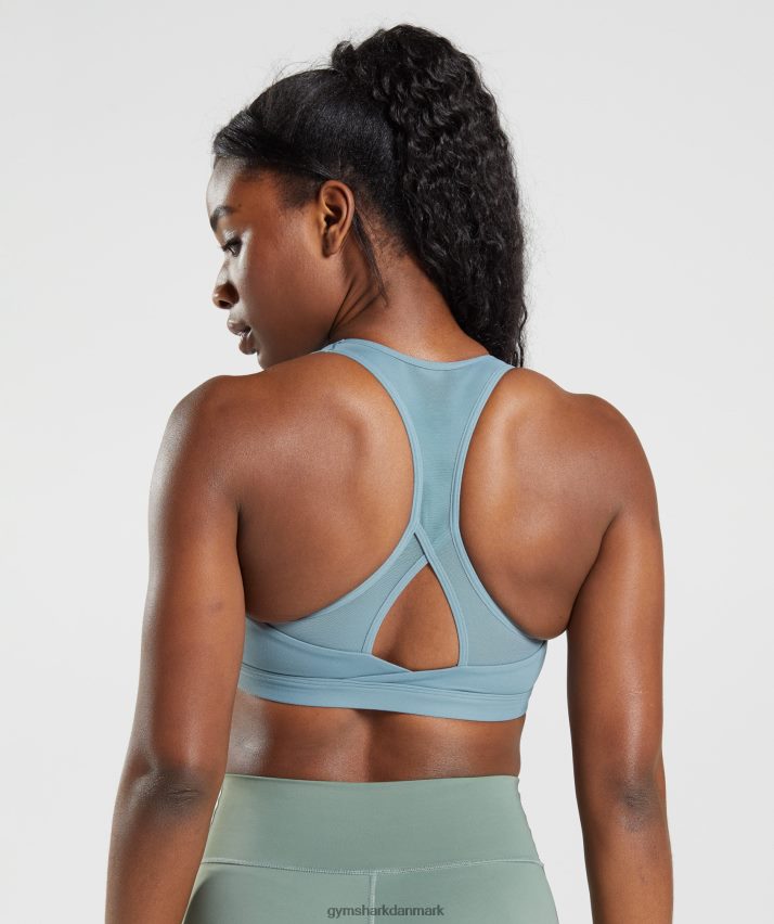 Kvinder Gymshark crossover sports bh N4ZDDN141 torden blå
