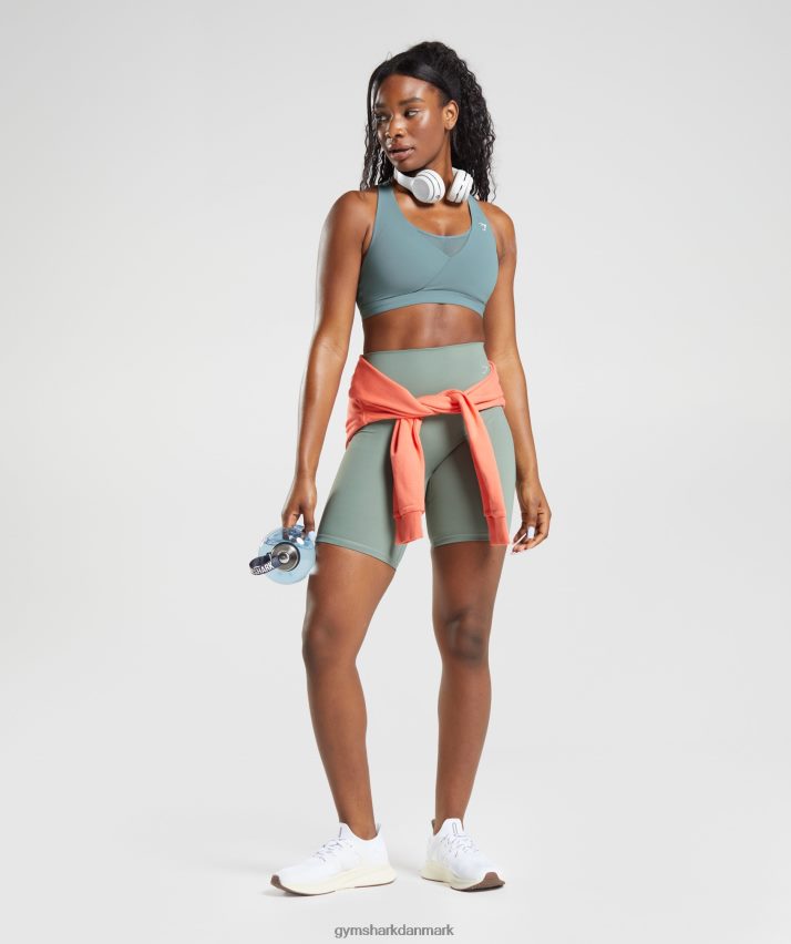 Kvinder Gymshark crossover sports bh N4ZDDN141 torden blå