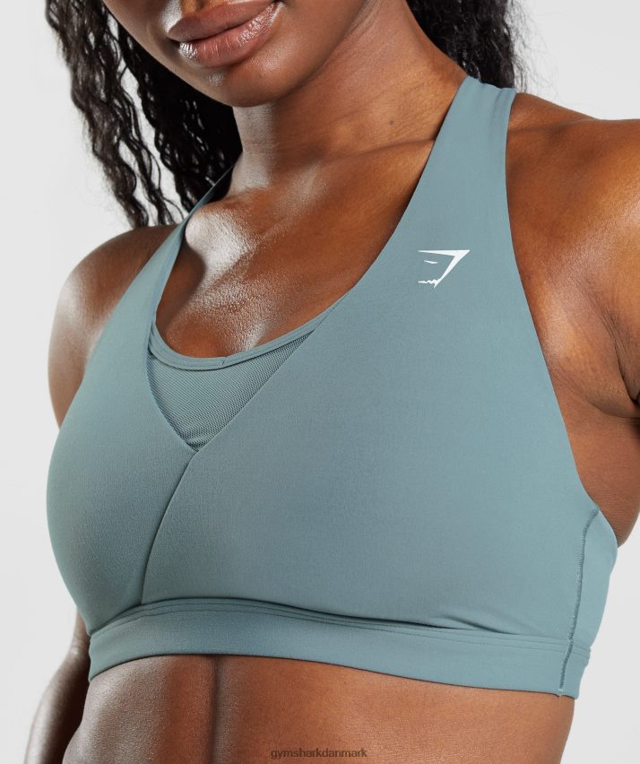 Kvinder Gymshark crossover sports bh N4ZDDN141 torden blå
