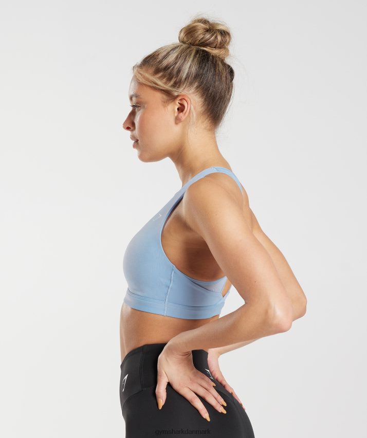 Kvinder Gymshark crossover sports bh N4ZDDN150 surf blå