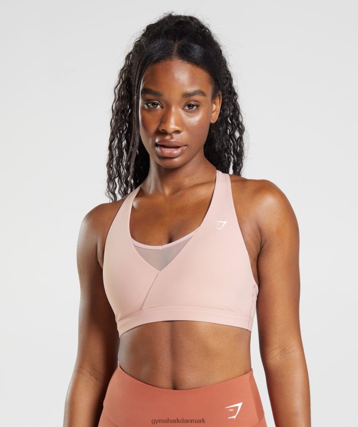 Kvinder Gymshark crossover sports bh N4ZDDN156 scandi pink