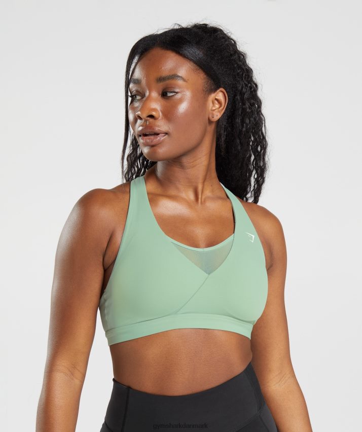 Kvinder Gymshark crossover sports bh N4ZDDN162 ørkensalvie grøn