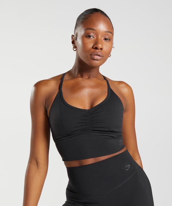 Kvinder Gymshark elevate longline sports-bh N4ZDDN137 sort