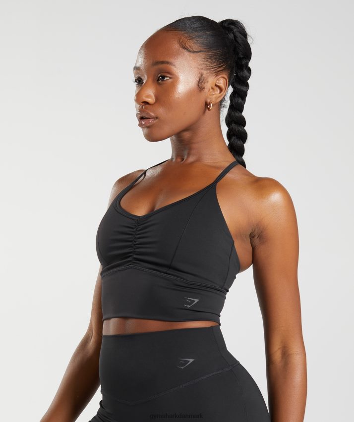 Kvinder Gymshark elevate longline sports-bh N4ZDDN137 sort