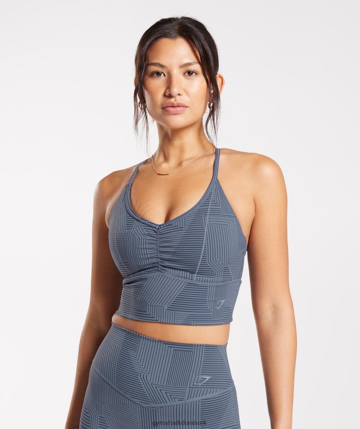 Kvinder Gymshark elevate longline sports-bh N4ZDDN182 aften blå