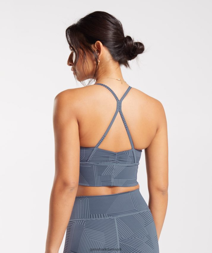 Kvinder Gymshark elevate longline sports-bh N4ZDDN182 aften blå