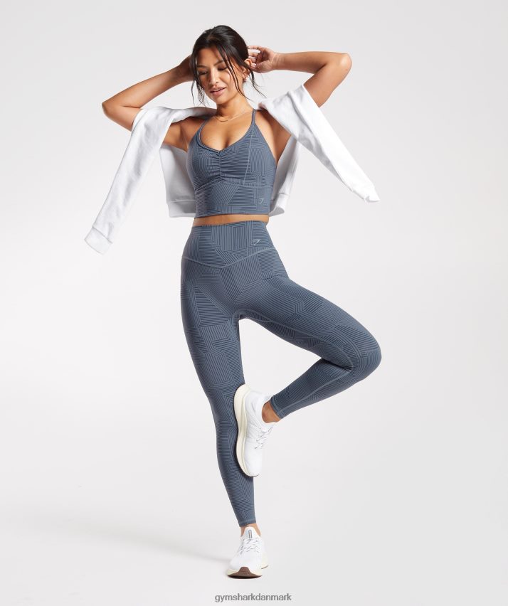 Kvinder Gymshark elevate longline sports-bh N4ZDDN182 aften blå