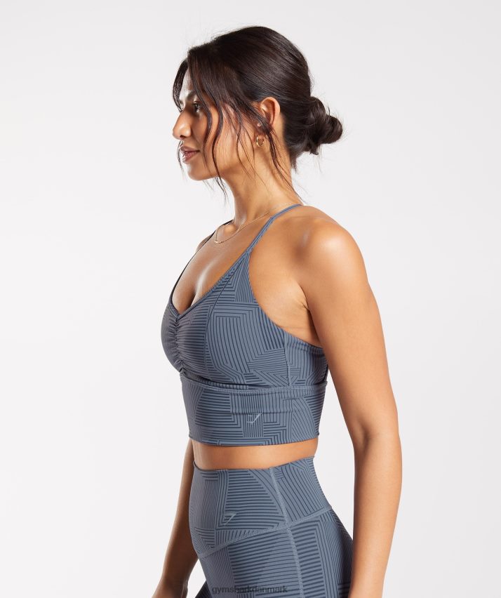 Kvinder Gymshark elevate longline sports-bh N4ZDDN182 aften blå