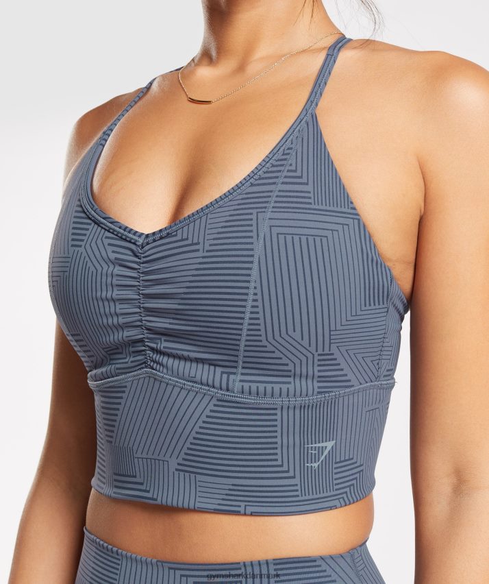 Kvinder Gymshark elevate longline sports-bh N4ZDDN182 aften blå