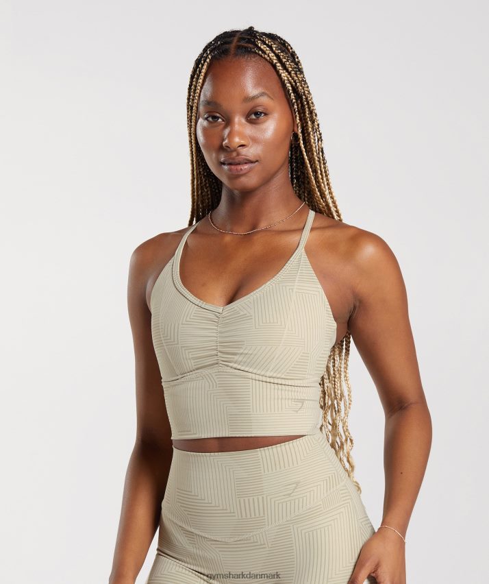 Kvinder Gymshark elevate longline sports-bh N4ZDDN189 sandbrun