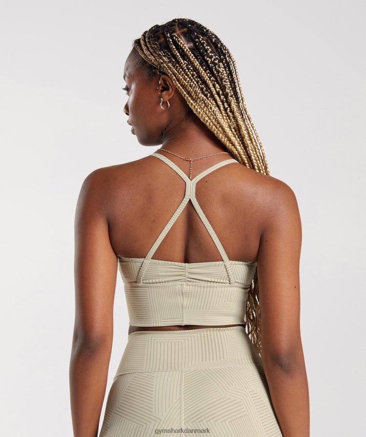 Kvinder Gymshark elevate longline sports-bh N4ZDDN189 sandbrun