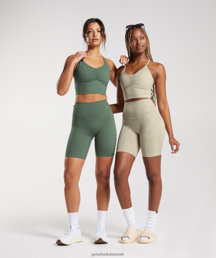Kvinder Gymshark elevate longline sports-bh N4ZDDN189 sandbrun