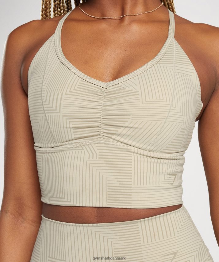 Kvinder Gymshark elevate longline sports-bh N4ZDDN189 sandbrun
