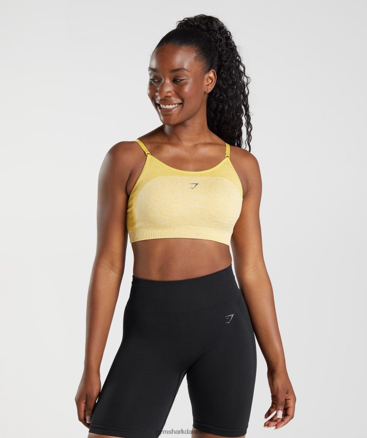Kvinder Gymshark flex sports-bh med stropper N4ZDDN181 medaljon gul/hvid mergel