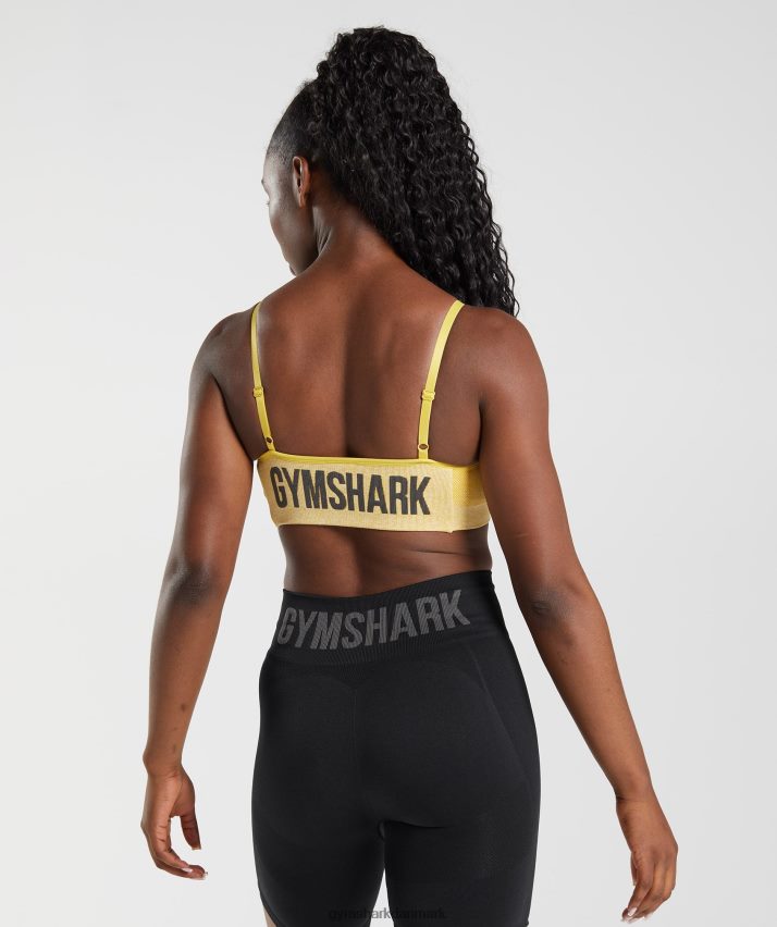 Kvinder Gymshark flex sports-bh med stropper N4ZDDN181 medaljon gul/hvid mergel