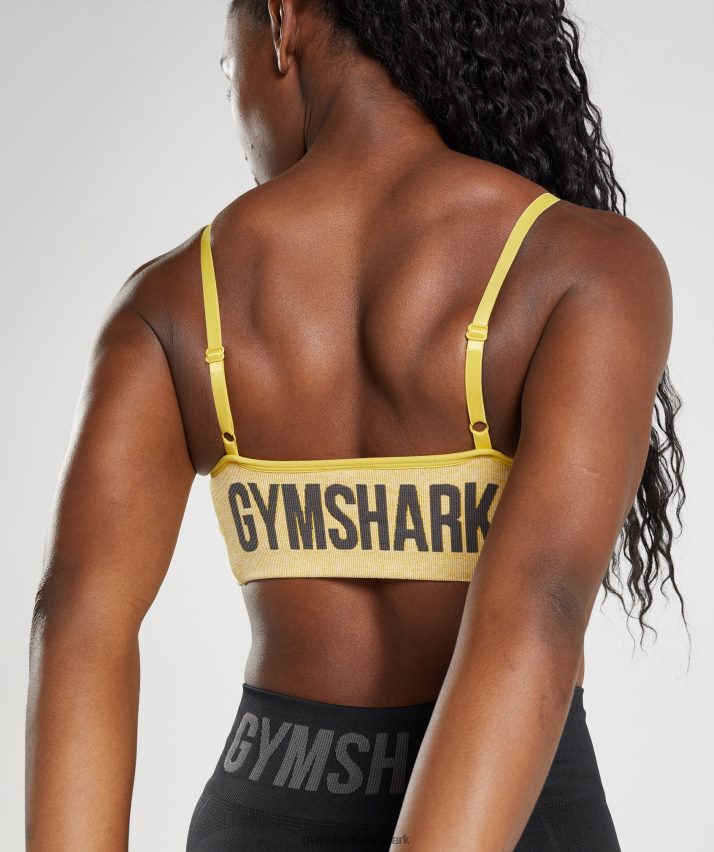 Kvinder Gymshark flex sports-bh med stropper N4ZDDN181 medaljon gul/hvid mergel