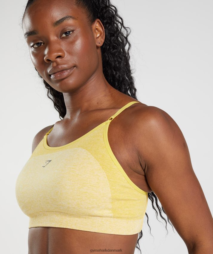 Kvinder Gymshark flex sports-bh med stropper N4ZDDN181 medaljon gul/hvid mergel