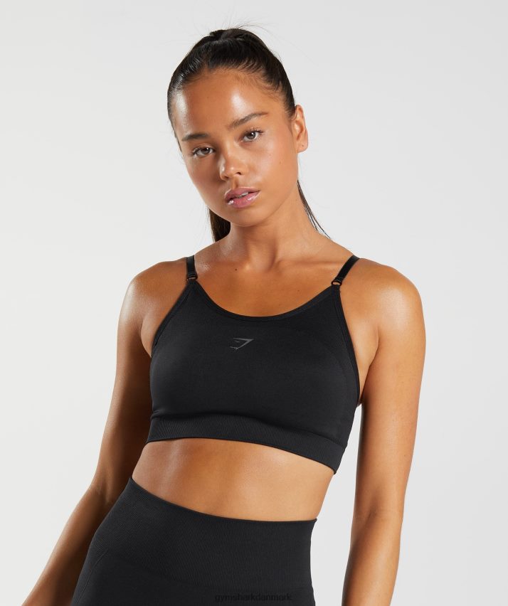 Kvinder Gymshark flex sports-bh med stropper N4ZDDN196 sort