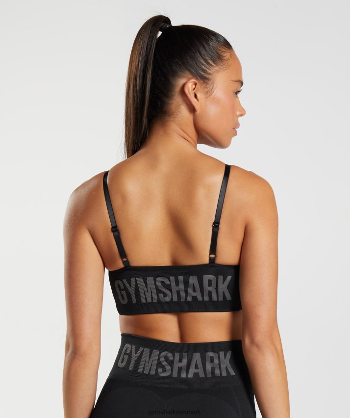 Kvinder Gymshark flex sports-bh med stropper N4ZDDN196 sort
