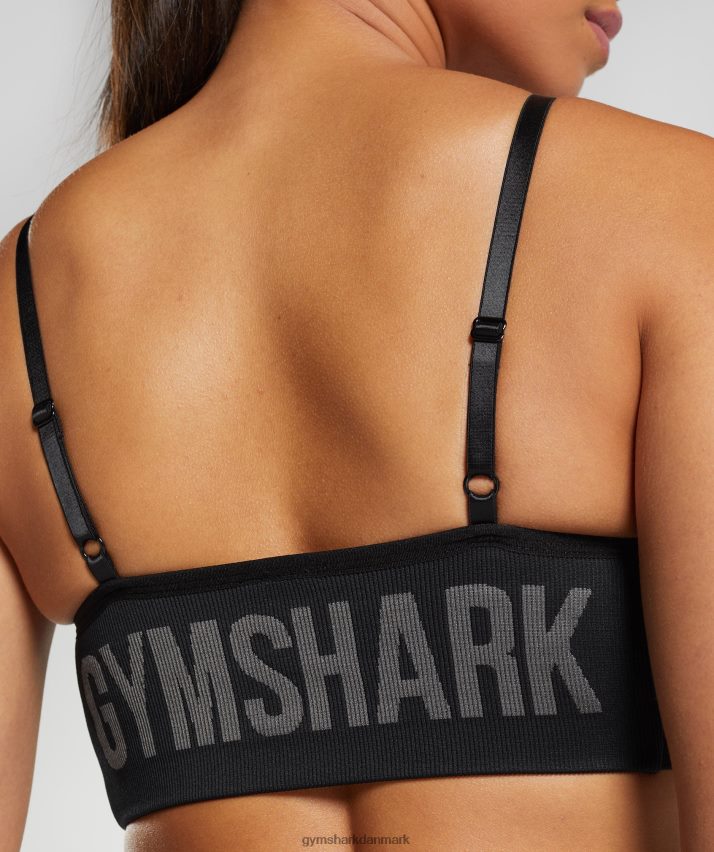 Kvinder Gymshark flex sports-bh med stropper N4ZDDN196 sort