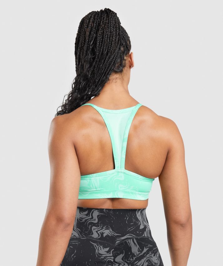Kvinder Gymshark gs power sports bh N4ZDDN187 lyst turkis print