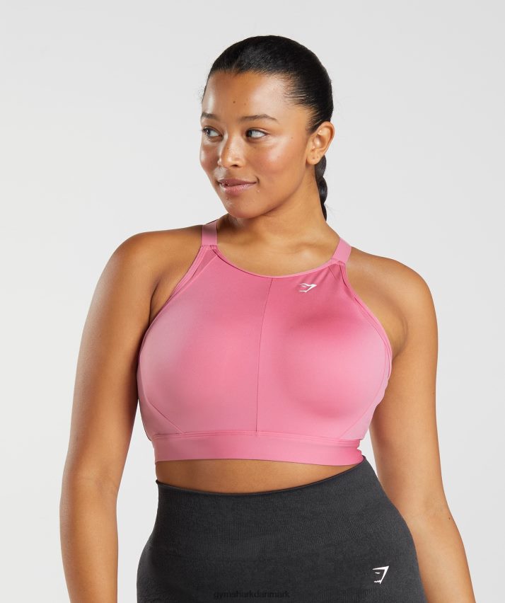 Kvinder Gymshark høj hals høj støtte sports bh N4ZDDN170 blomstrer lyserødt