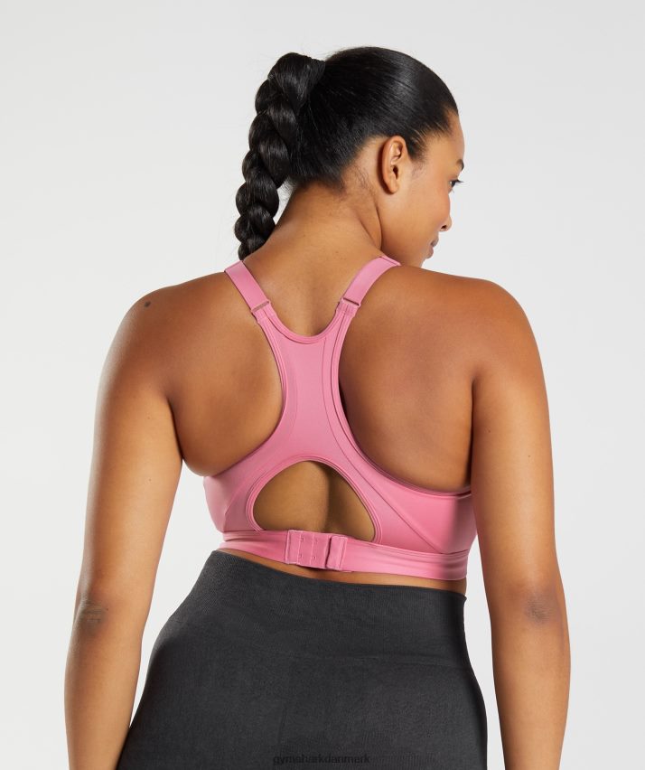 Kvinder Gymshark høj hals høj støtte sports bh N4ZDDN170 blomstrer lyserødt