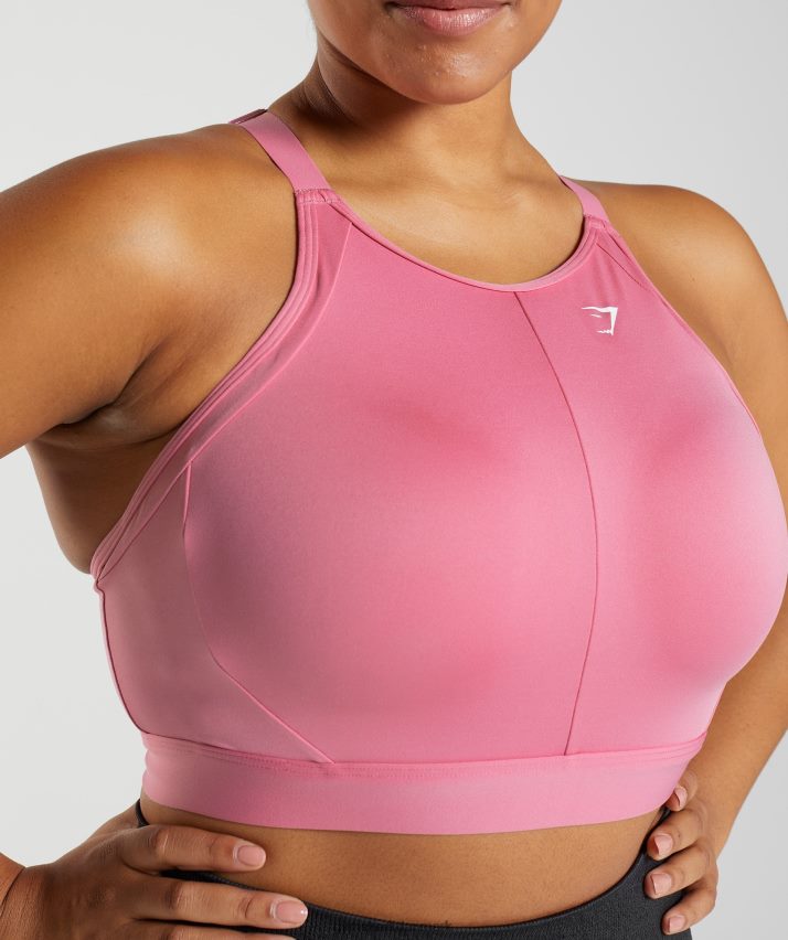 Kvinder Gymshark høj hals høj støtte sports bh N4ZDDN170 blomstrer lyserødt