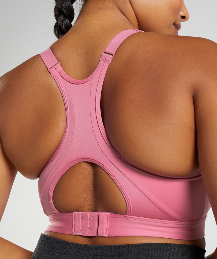 Kvinder Gymshark høj hals høj støtte sports bh N4ZDDN170 blomstrer lyserødt