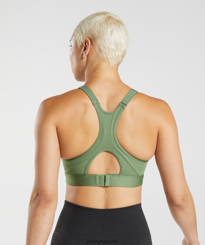 Kvinder Gymshark høj hals høj støtte sports bh N4ZDDN191 leguan grøn