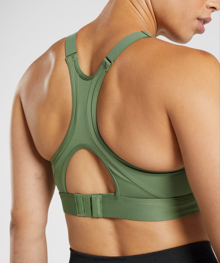 Kvinder Gymshark høj hals høj støtte sports bh N4ZDDN191 leguan grøn