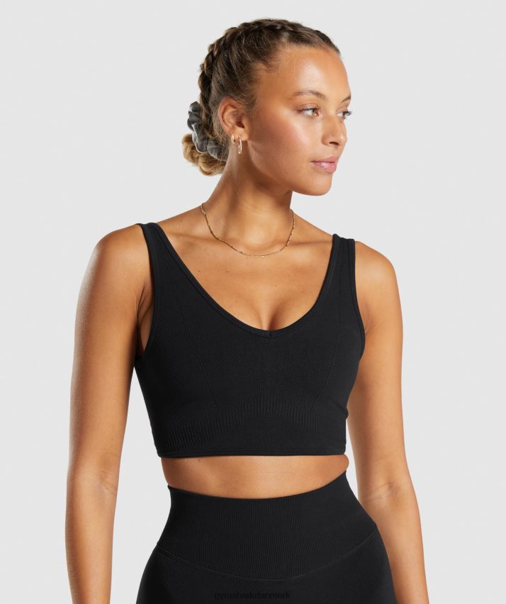Kvinder Gymshark hviledag sømløs bralette N4ZDDN120 sort