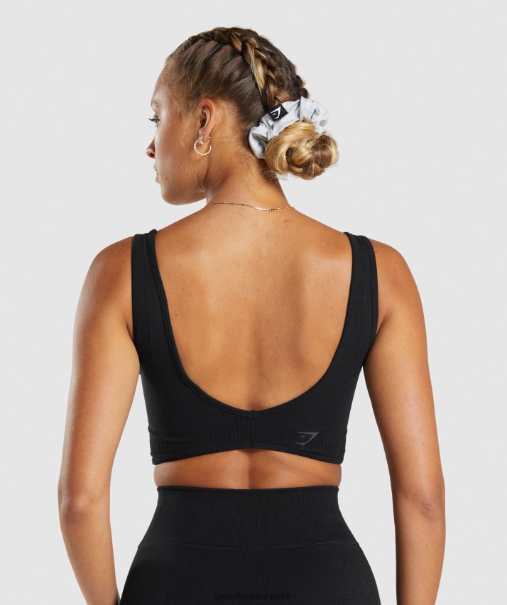 Kvinder Gymshark hviledag sømløs bralette N4ZDDN120 sort