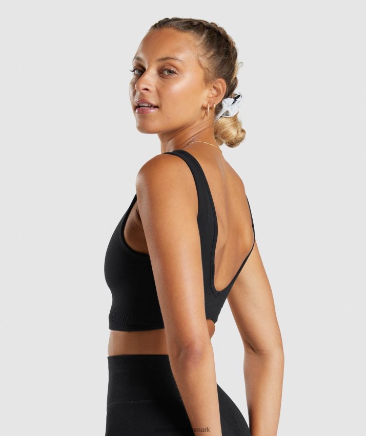 Kvinder Gymshark hviledag sømløs bralette N4ZDDN120 sort