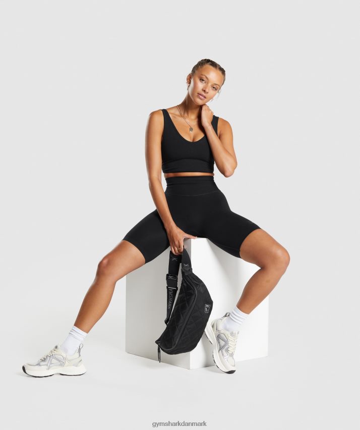 Kvinder Gymshark hviledag sømløs bralette N4ZDDN120 sort
