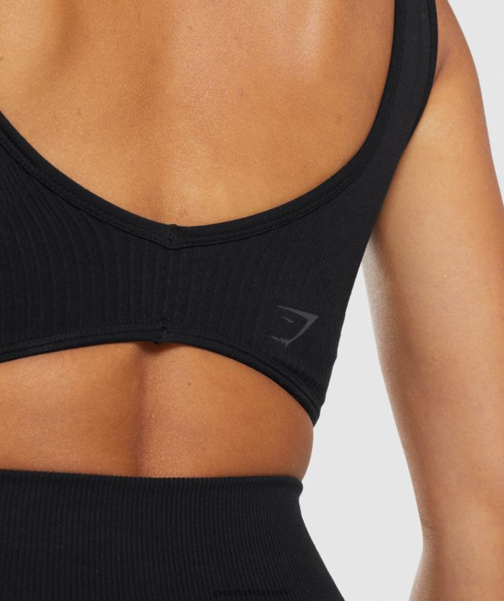 Kvinder Gymshark hviledag sømløs bralette N4ZDDN120 sort