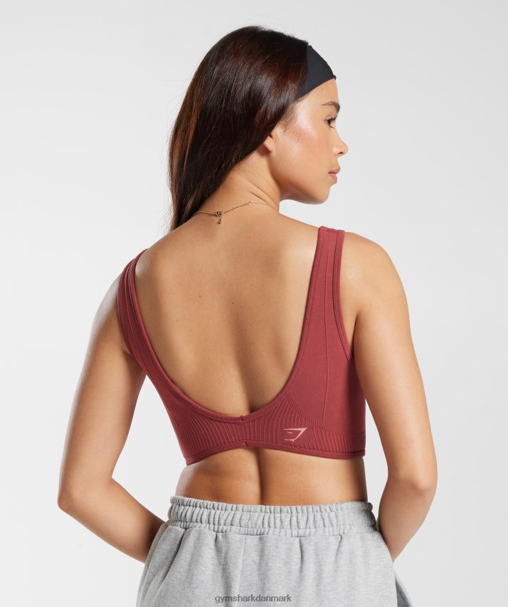 Kvinder Gymshark hviledag sømløs bralette N4ZDDN171 granatæble rød