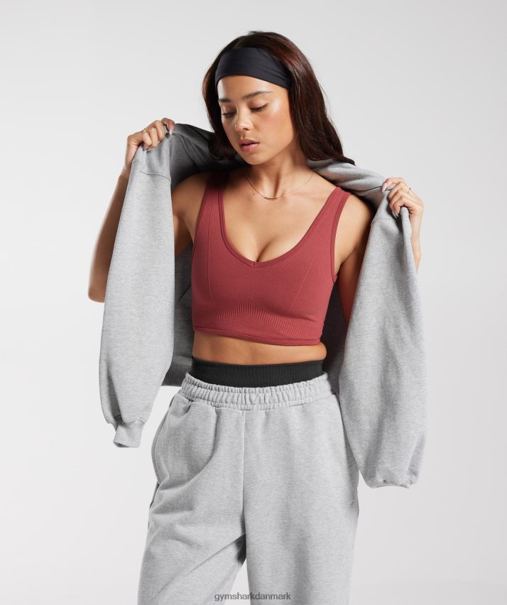 Kvinder Gymshark hviledag sømløs bralette N4ZDDN171 granatæble rød