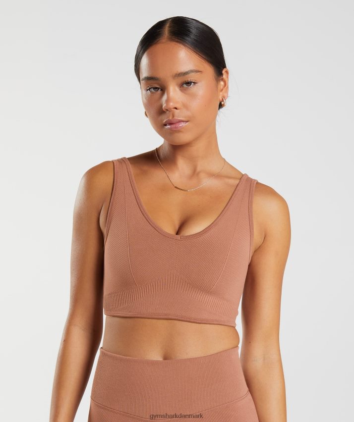 Kvinder Gymshark hviledag sømløs bralette N4ZDDN175 kaffe brun