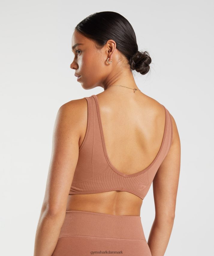 Kvinder Gymshark hviledag sømløs bralette N4ZDDN175 kaffe brun