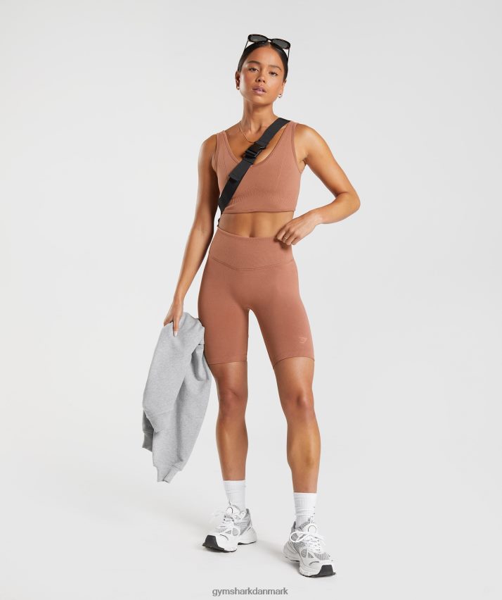 Kvinder Gymshark hviledag sømløs bralette N4ZDDN175 kaffe brun