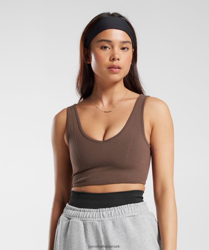 Kvinder Gymshark hviledag sømløs bralette N4ZDDN177 eg brun