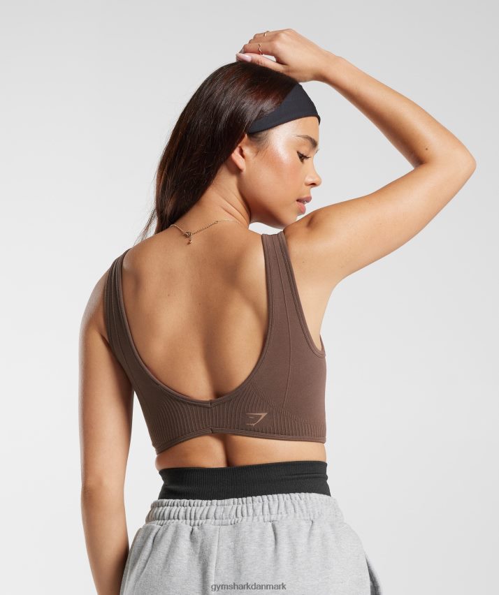Kvinder Gymshark hviledag sømløs bralette N4ZDDN177 eg brun