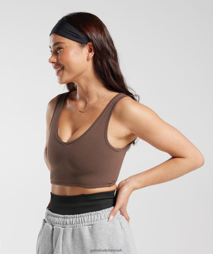Kvinder Gymshark hviledag sømløs bralette N4ZDDN177 eg brun